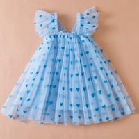 Image 3 of Glitter Heart Fairy Style Winged Dress Blue/Pink her