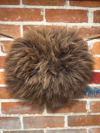 Image 5 of Sheepskin DARK BROWN Wool Leather Shearling Pieces in Roundish Natural Shapes