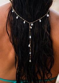 Image 2 of Gray keshi lariat necklace 