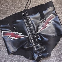 Image 1 of Highwaisted lightningbolt shorts size S/M