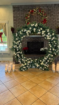 Image 1 of Greenery Round Flower Backdrop