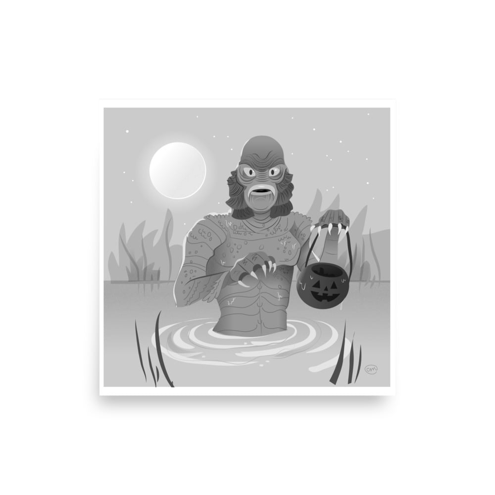 Image of Trick or Treating From the Black Lagoon Art Print