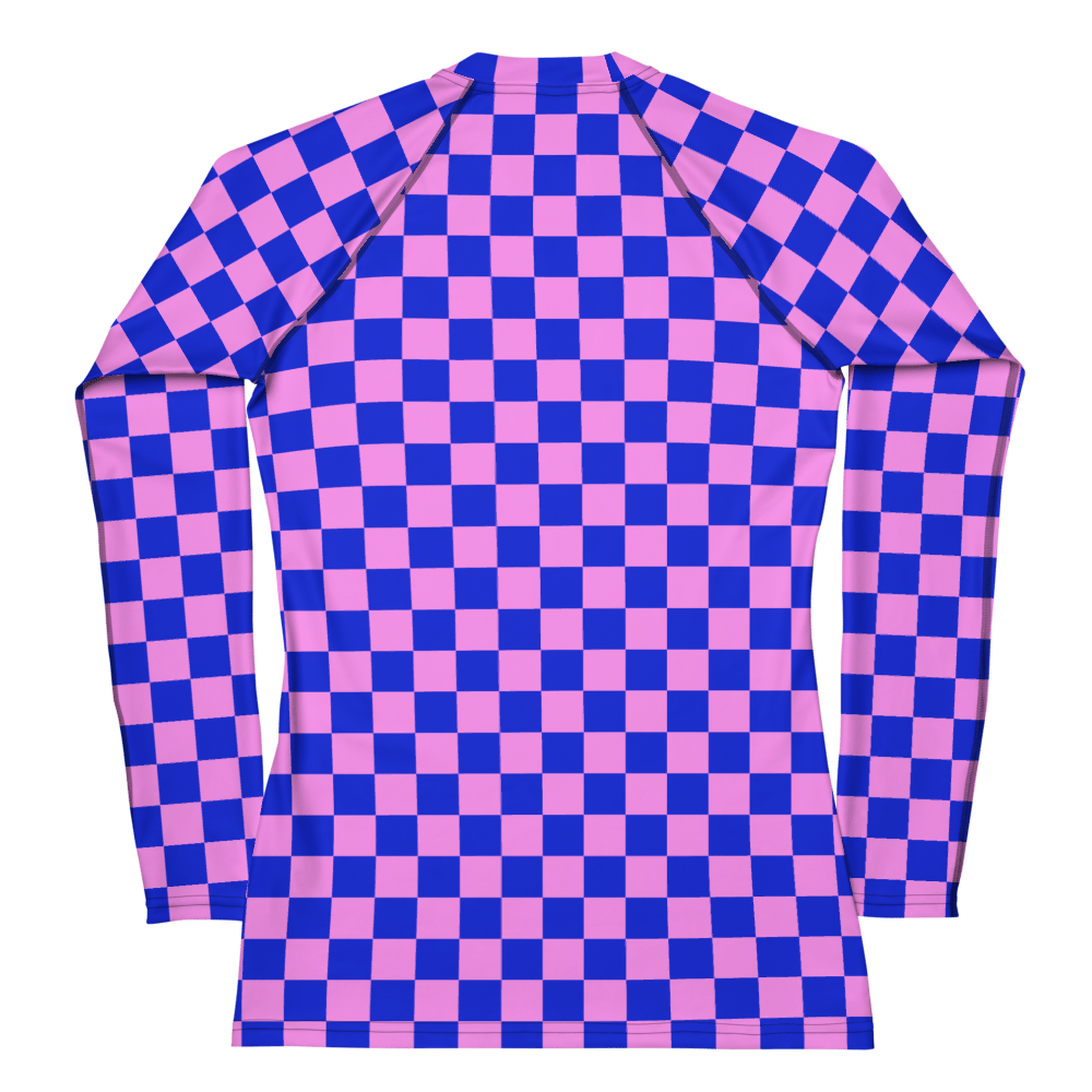 Blue Pink Checker Women's Rashie