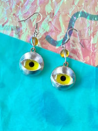 Image 1 of Neon Shimmer Eye Earrings