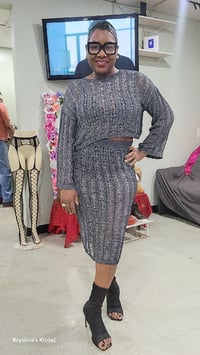 Image 4 of Black/Grey 2pc Skirt 