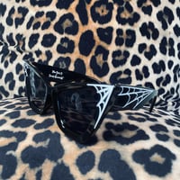 Image 4 of Miss Betty D X Deadly Bombshell- Web Black Cat Eye Sunglasses 