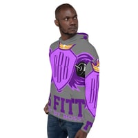 Image 3 of BOSSFITTED Purple and Grey AOP Unisex Hoodie