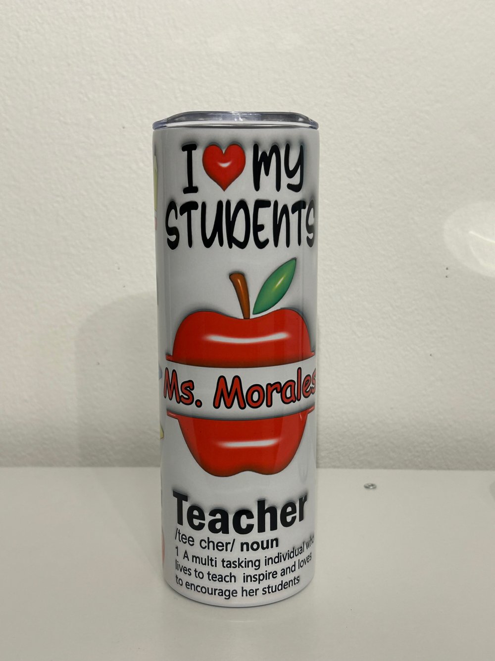 3D Teacher Inflated Tumbler 