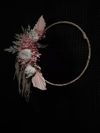 Image 1 of  Delicate Blush and White Dried Floral Hoop