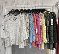 Image 1 of Pippa Crochet Bell Sleeve Top 
