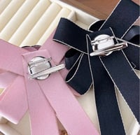 Image 2 of Flower Bow Brooch Black