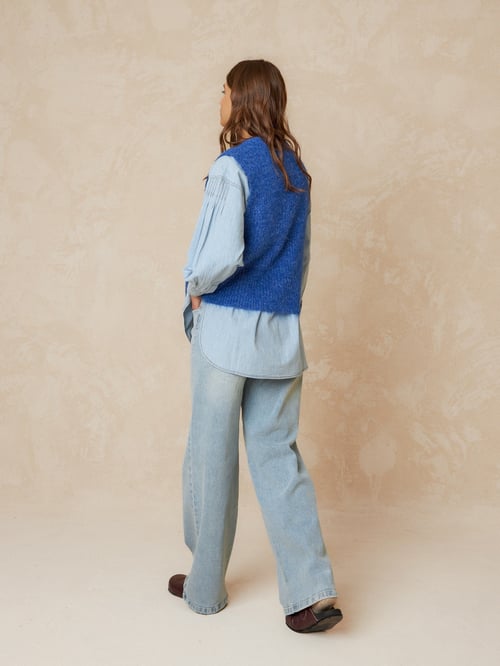 Image of Gilet tricot RD435 bleu dur 