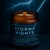 Image 1 of Stormy Nights - 5oz Amber Jar & Wood Wick
