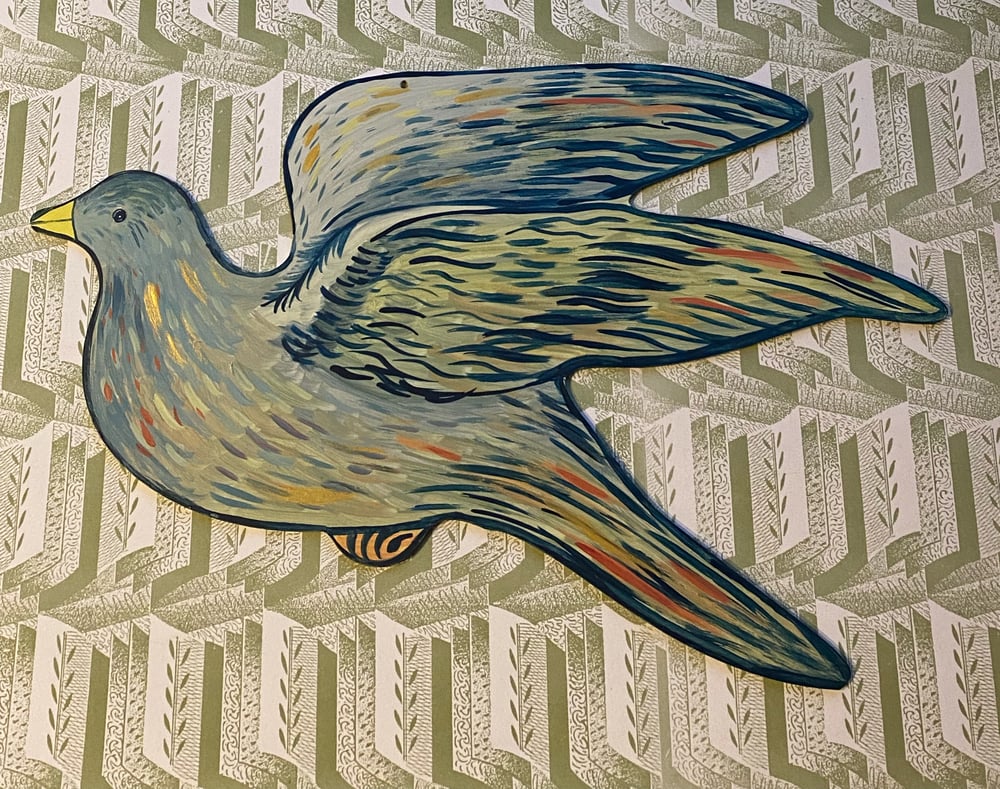 Image of Large painted wooden bird B