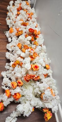 Image 2 of 220 white and orange flower runners for rent only 