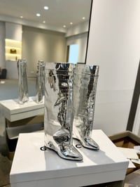 Image 8 of METALLIC SILVER SHARK BOOTS 