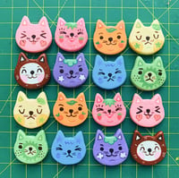 Fruity cat clay pins