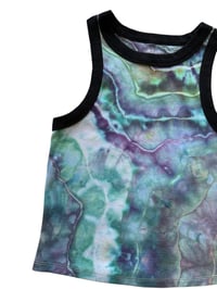 Image 4 of L Ladies Fitted Knit Contrast Tank in Mermaid Geode Ice Dye
