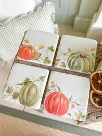 Image 1 of SALE! Pumpkin Coasters ( Set of 4 )
