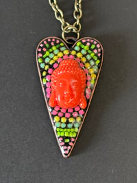 Image 3 of On hold Buddha Heart Necklace - Orange 