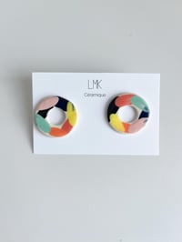 Paire de boucles d'oreilles céramique RONDA PERCA PINTA PM 1
