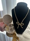 Coquette Gold Bow Necklace
