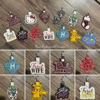 Image 1 of Embroidered Vinyl Keychains
