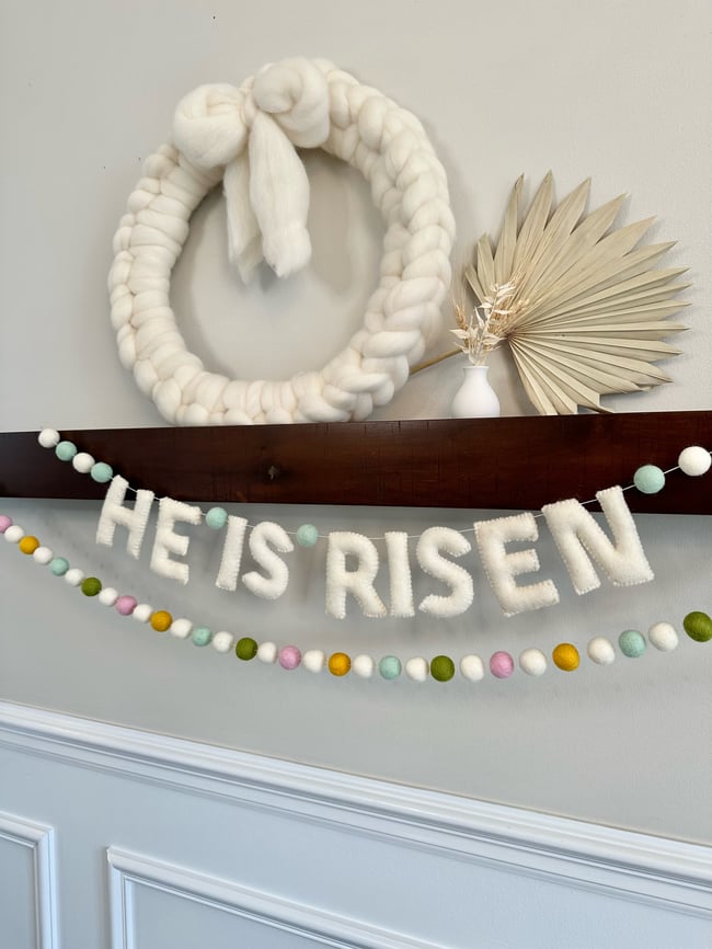 He Is Risen Garland - Robin’s Egg