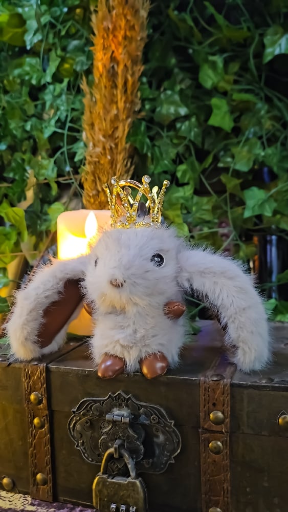 👑The Armored Kingdom Crowned Brown Snugglehop Bunny Keychain