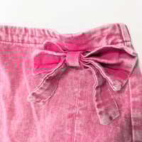 Image 3 of SHEIN Girls Pink Denim Skirt with Bow