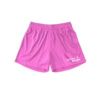 Image 1 of “Great Minds Think Alike” Mesh Shorts Pink