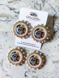 Image 1 of White & Gold Sailor Moon Squad Earrings (Dangly or Studs)
