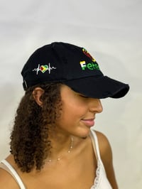 Image 2 of Guyana 🇬🇾 Feteran vintage dad hat w/side heartbeat 