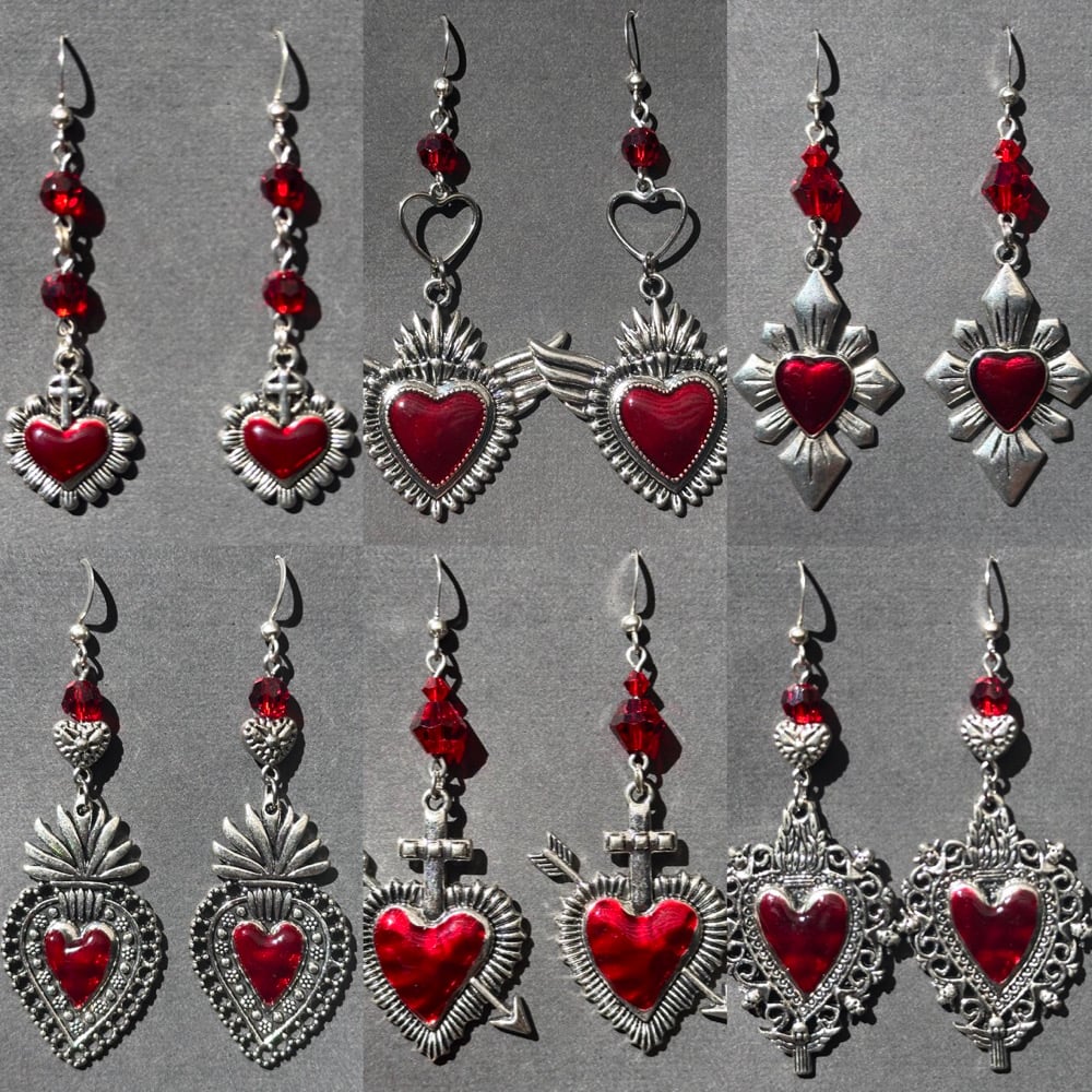 Image of scared heart earrings 