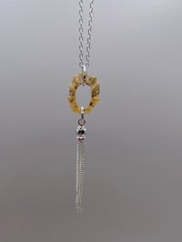 Image 1 of Sea Worn Limpet Shell and Sterling Silver Tassel Necklace