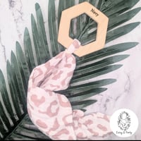 Image 1 of MUSLIN: Mini Muslin With Engraved Hexagon Teether