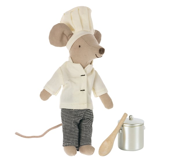Image of Maileg - Chef Mouse With Pot And Spoon