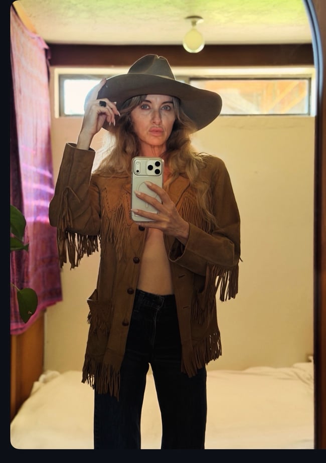 late 60s early 70s buttery leather fringe jacket with whipstitching 