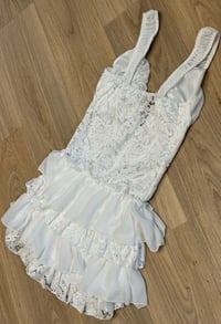 Image 2 of Lace crochet frill mini dress