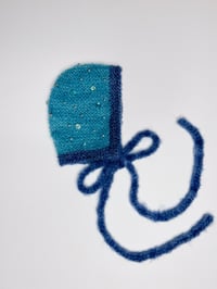 Image 2 of Soriano: Sofie and Iris Petrol and Dark Blue Beaded Bonnet