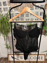 Image 1 of sheer black bodysuit 