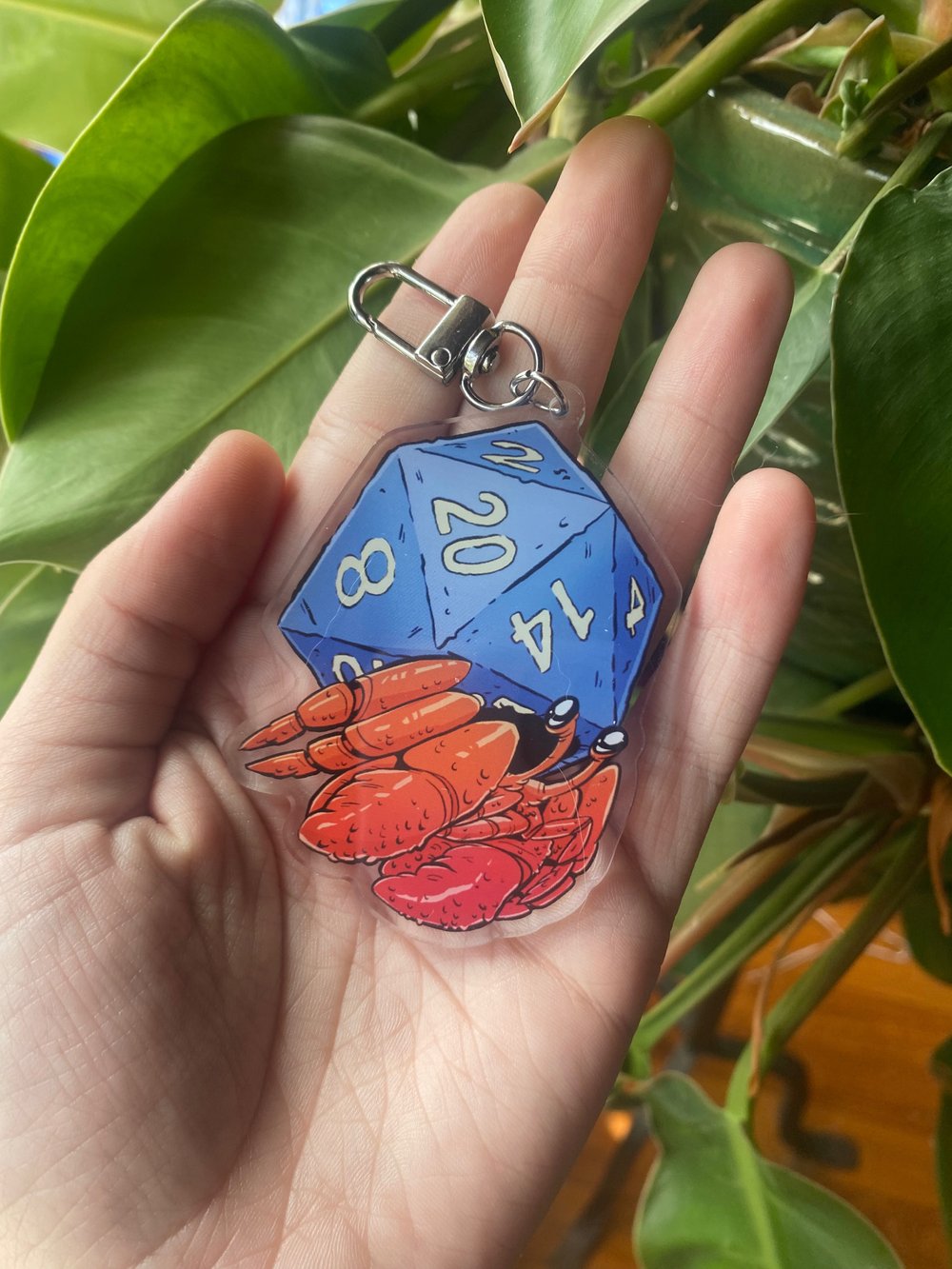 Hermit Crab D20 Acrylic Keychain