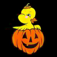 Pumpkin Duck Handpainted Woodcutout