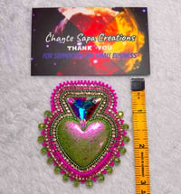 Image 9 of Hand Polished Green Heart Beaded Popsocket