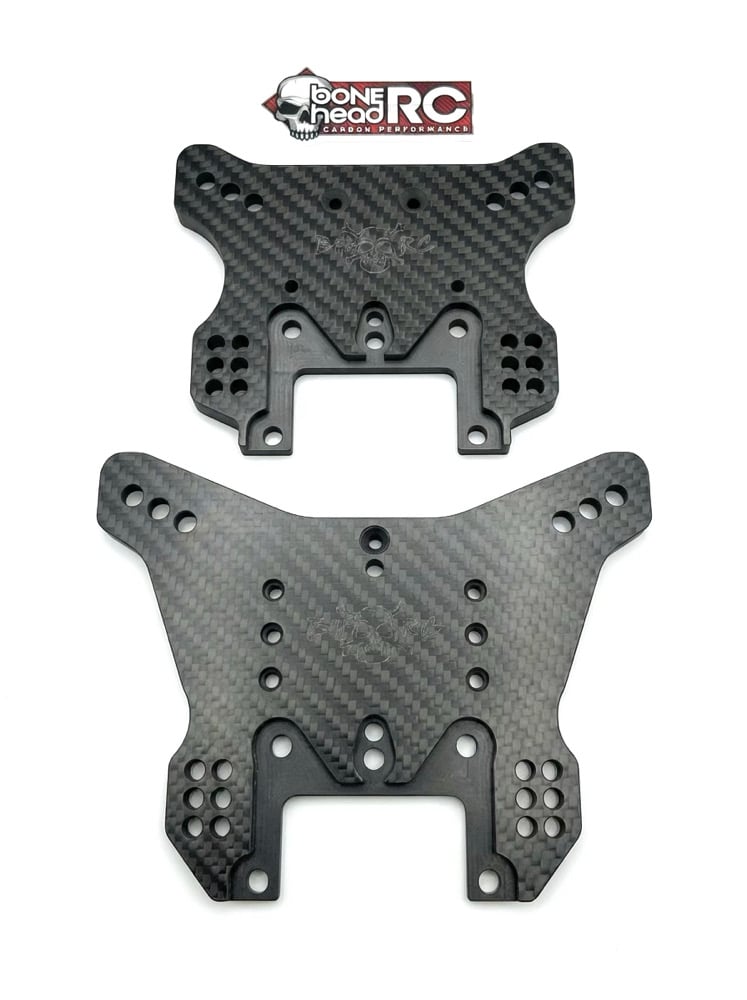 BoneHead RC Upgraded 9mm Thick MCD RR5 carbon fibre Shock Towers Losi shocks Ultimate In Strength