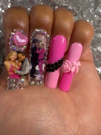 Image 3 of “Choose Your Style: Long Square photo Gel Press-On Nails  medium square or stiletto 