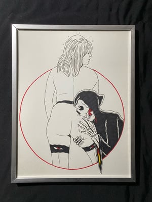 Image of "Love Bites" framed original drawing 