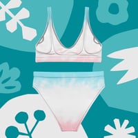 Image 4 of Surfet Pink Blue Recycled high-waisted bikini