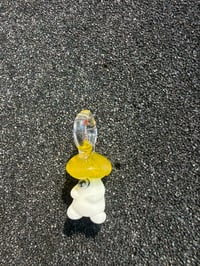 Image 1 of Translucent yellow mushroom character pendant 