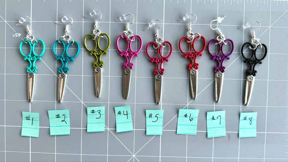 Image of Big Fabric Scissors Earrings